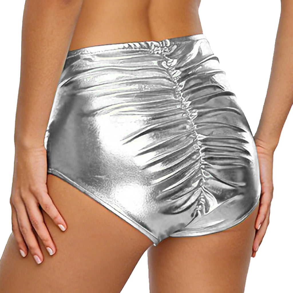 Iridescent Rave Shorts with Bow Detail