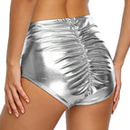 Iridescent Rave Shorts with Bow Detail