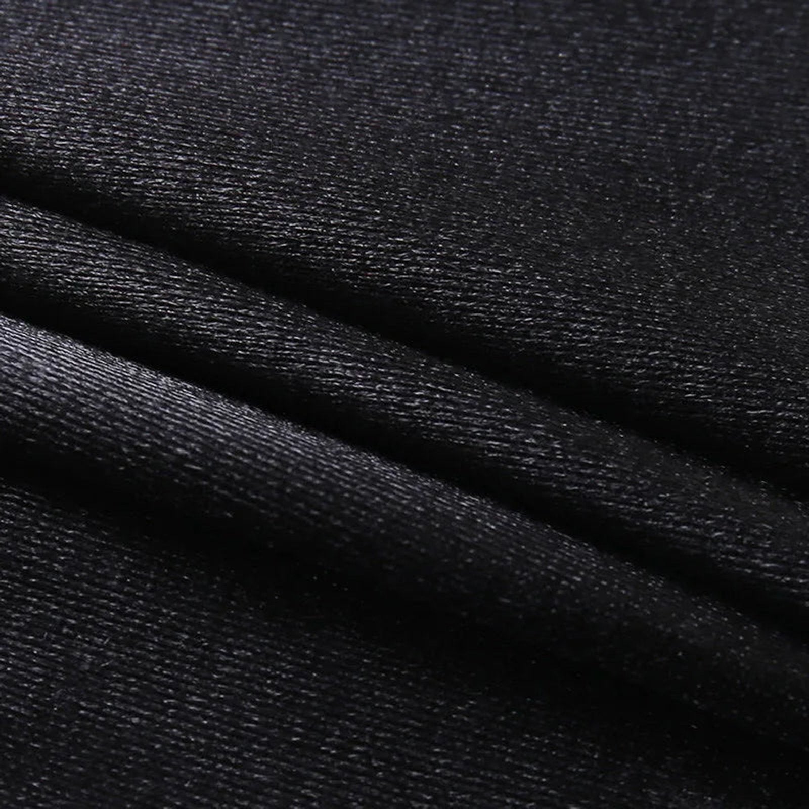 Smooth black fabric texture ideal for creating a red off shoulder corset top