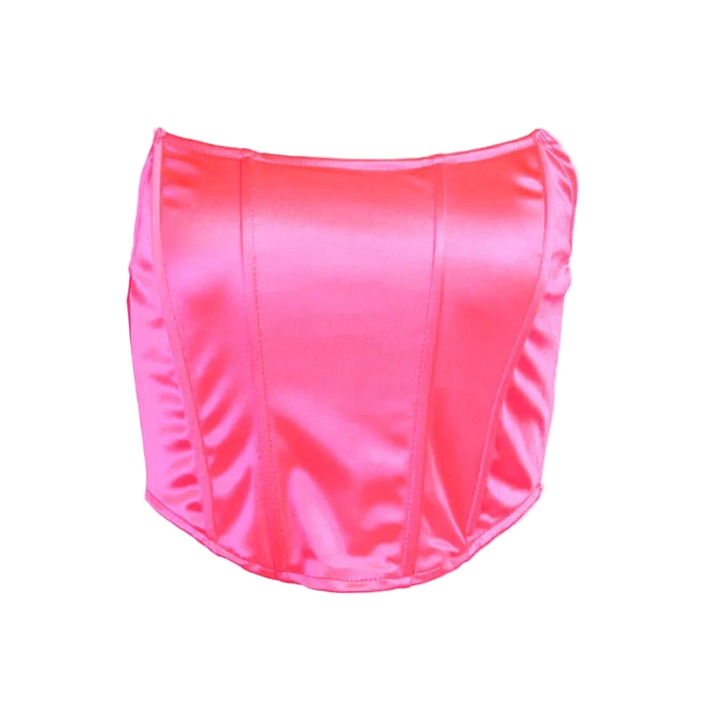 Bright pink off shoulder corset top by LuckeLadybug LLC, perfect for stylish outfits