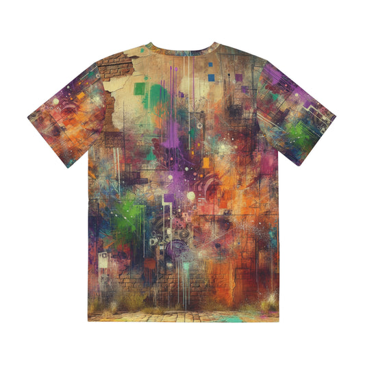 LuckeLadybug colorful abstract wall art t-shirt in trendy urban fashion mens top style