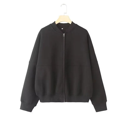 LuckeLadybug LLC women's 2 piece fall outfit featuring a stylish black zip-up jacket