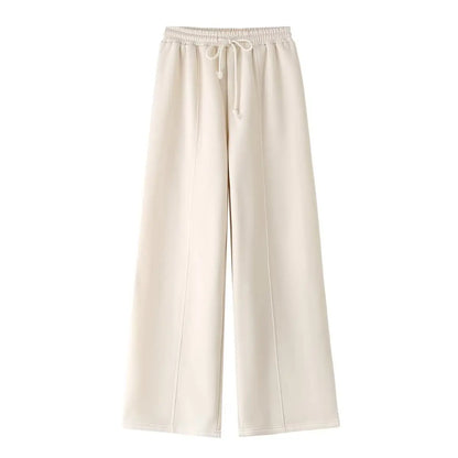 Cream wide-leg pants from LuckeLadybug LLC, perfect for a women's 2 piece fall outfit