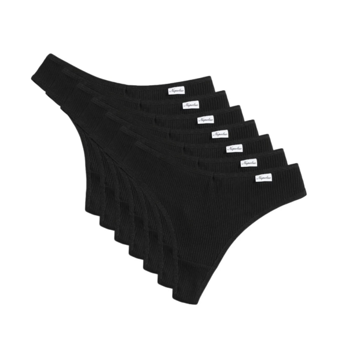 Set of black women's cotton thong set with a comfortable and stylish design for everyday wear