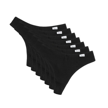 Set of black women's cotton thong set with a comfortable and stylish design for everyday wear