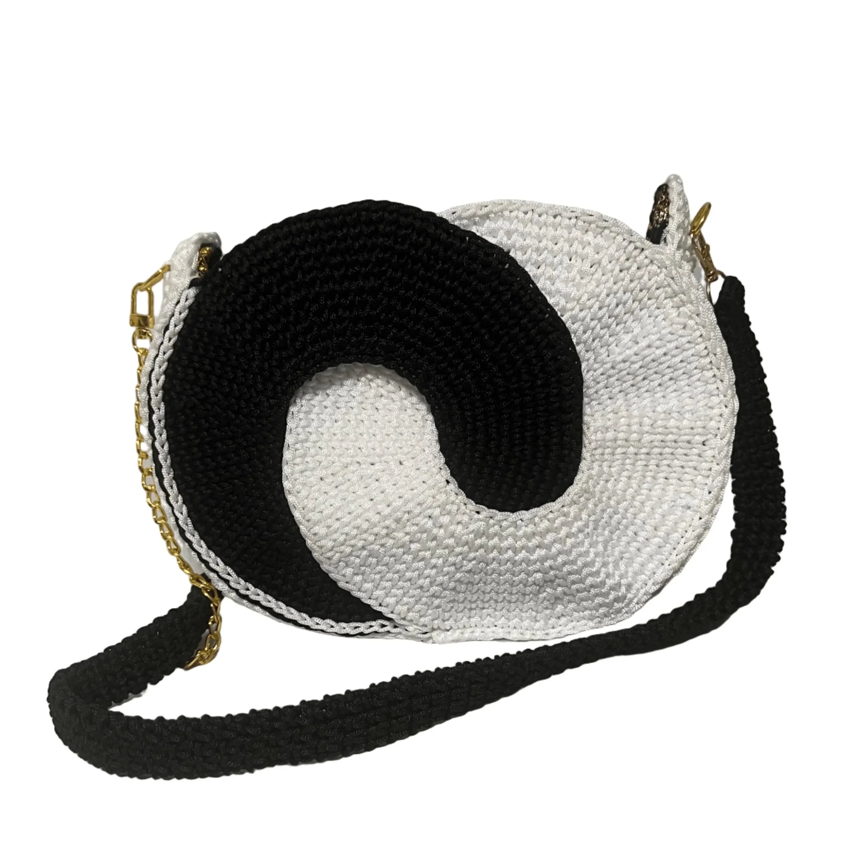Yin & Yang Harmony African Handmade Crochet Sling Purse