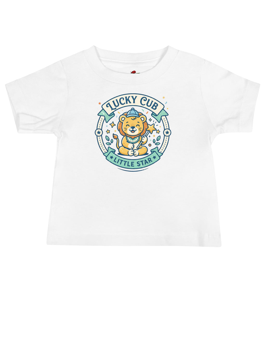 LuckeLadybug vintage graphic tee shirt featuring a cute lion with 'Lucky Cub Little Star' design
