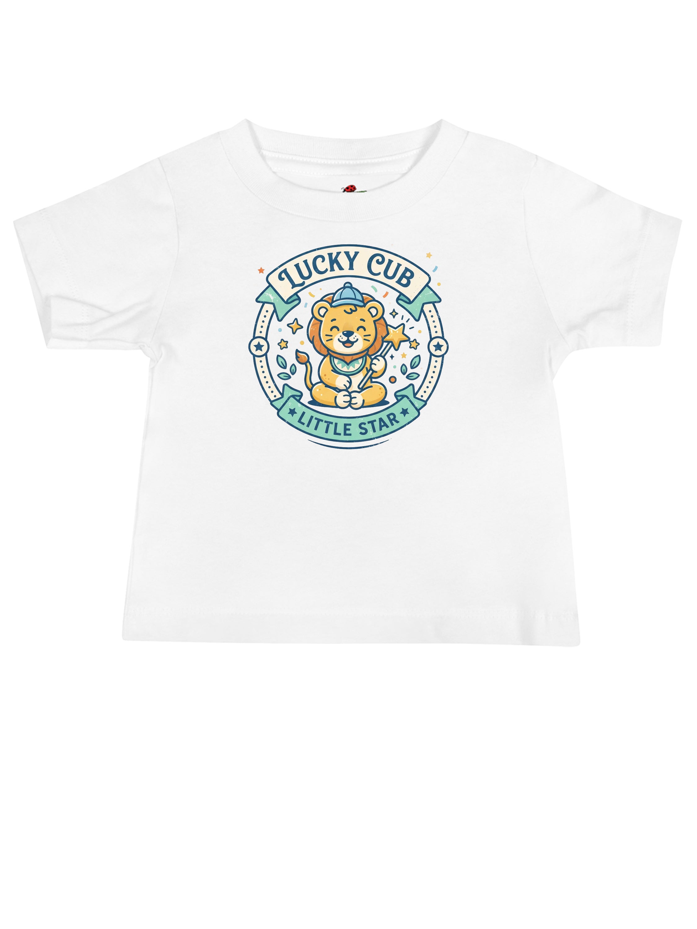 LuckeLadybug vintage graphic tee shirt featuring a cute lion with 'Lucky Cub Little Star' design