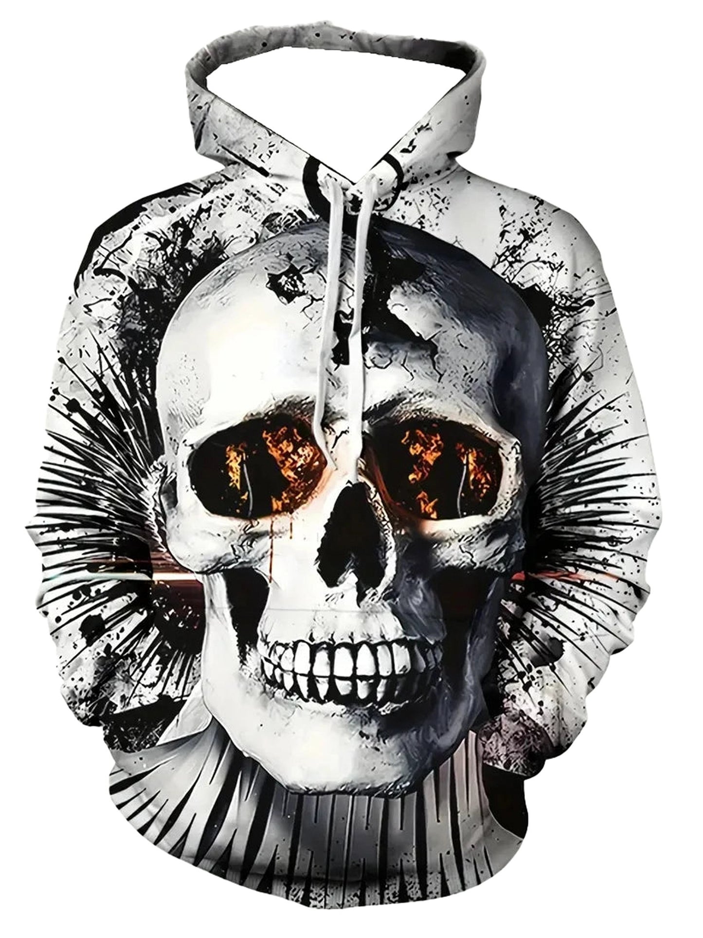 Vintage horror skull hoodie featuring a detailed skull graphic with dramatic design elements