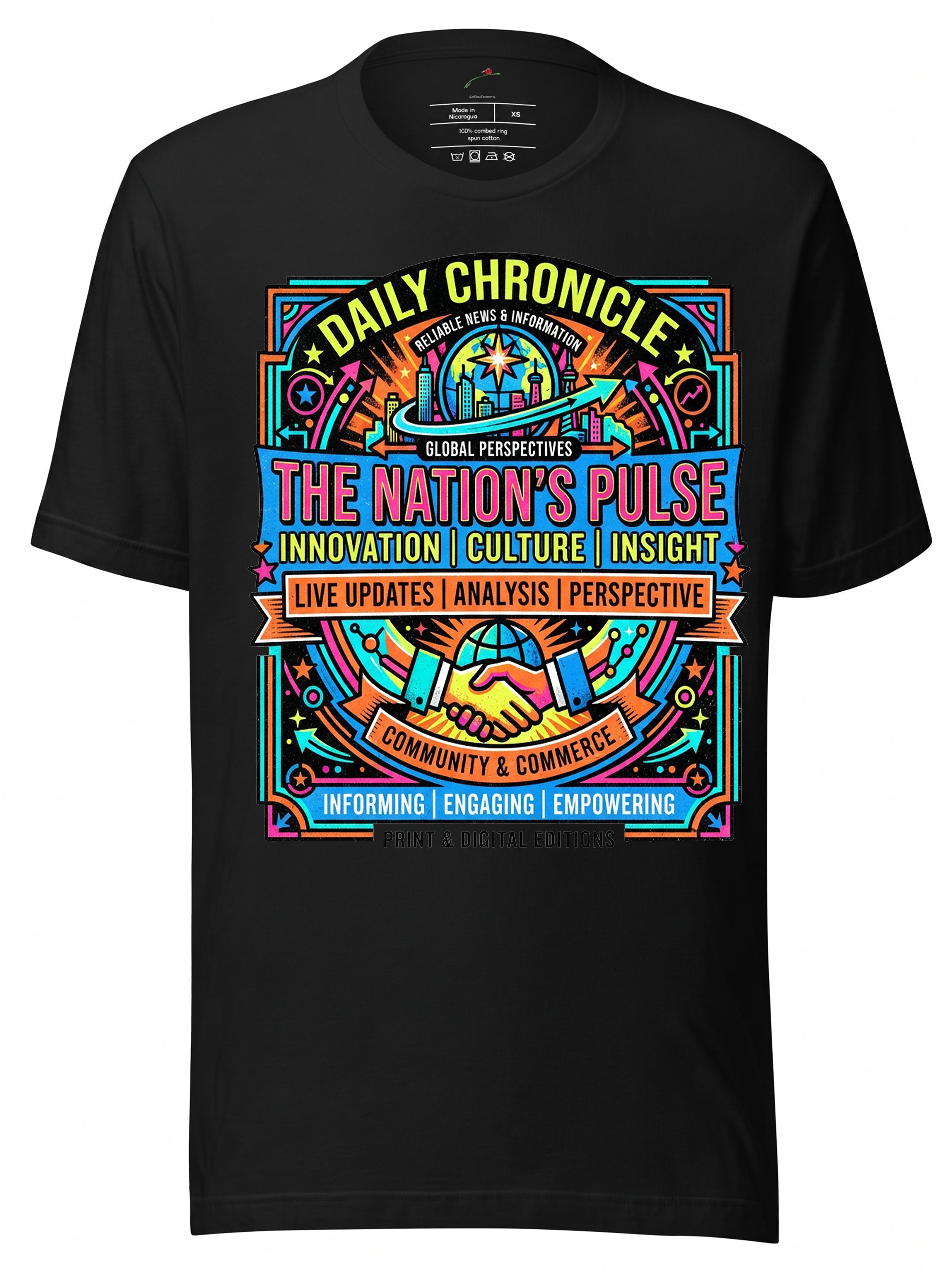 Colorful vintage t shirt featuring bold graphic prints and a modern design for casual wear