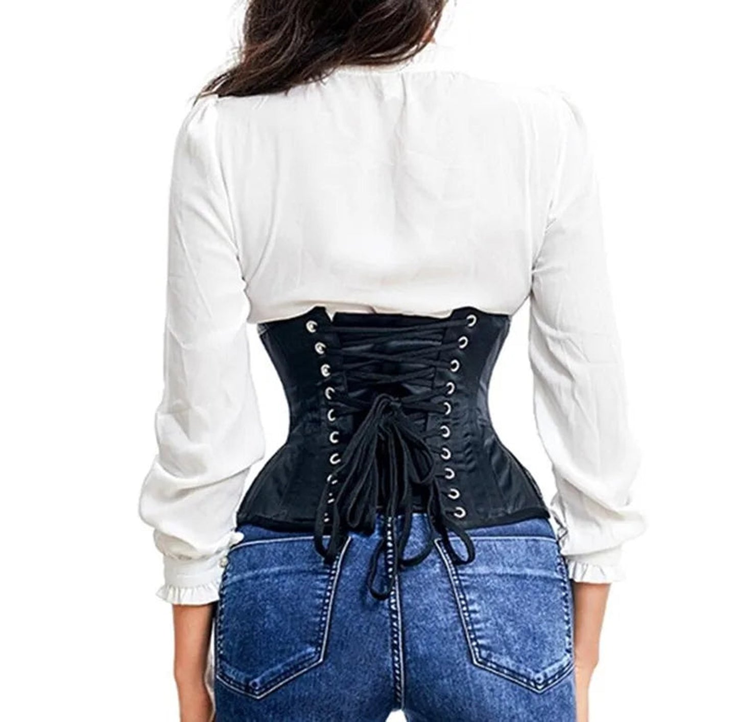 LuckeLadybug LLC waist slimming underbust corset with lace-up back and stylish design for enhanced curves