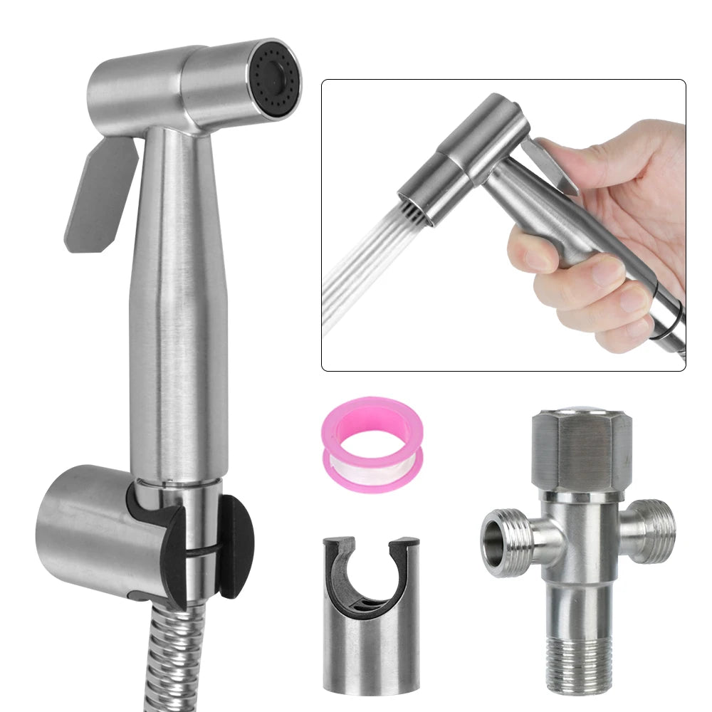 LuckeLadybug stainless steel bidet spray attachment with ergonomic design for precise cleaning