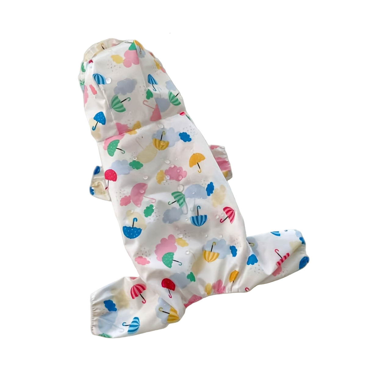 LuckeLadybug LLC Waterproof dog raincoat for small dogs with colorful umbrella pattern