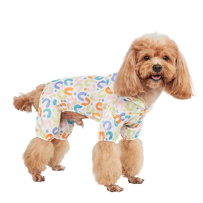 LuckeLadybug Waterproof Dog Raincoat for Small Dogs in Colorful Abstract Print