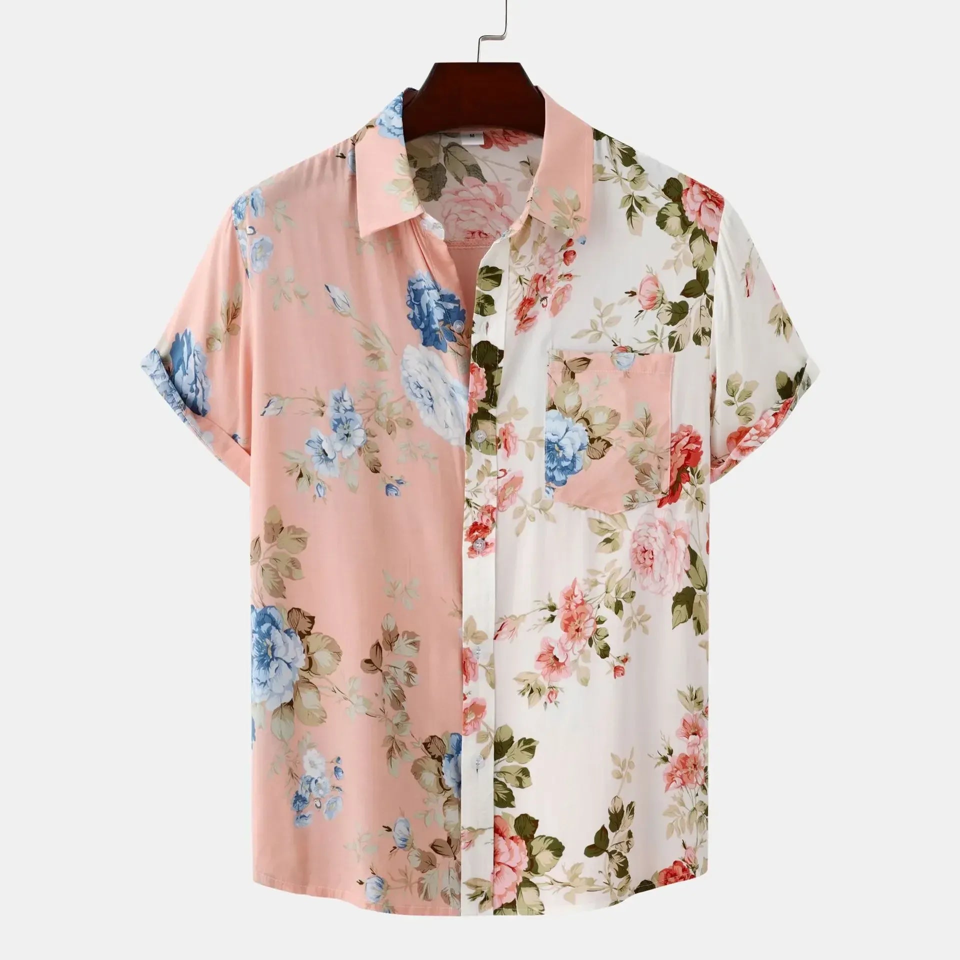LuckeLadybug LLC Plus Size Western Shirt in Floral Pattern with Short Sleeves and Pocket