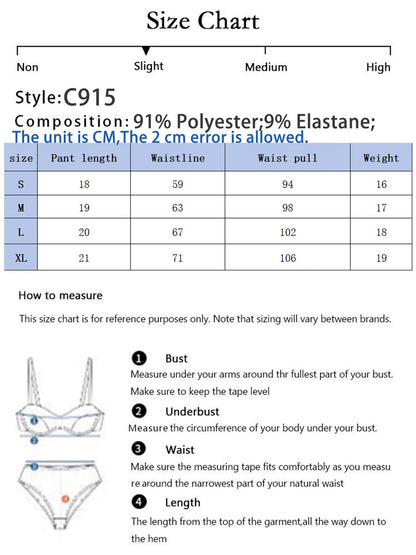 Size chart for white lace thong for women with measurements for small to extra-large options