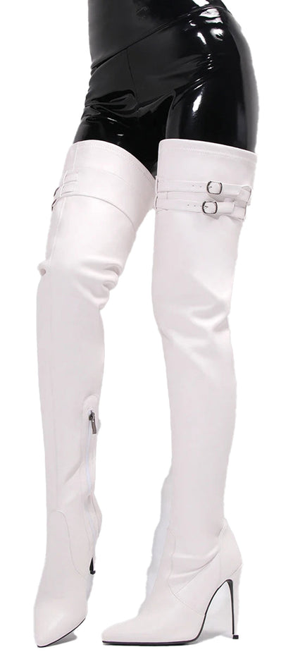 White Thigh High Boots For Women