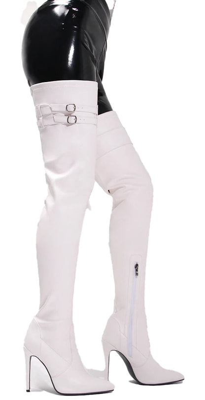 White Thigh High Boots For Women