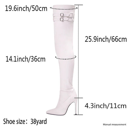 White Thigh High Boots For Women