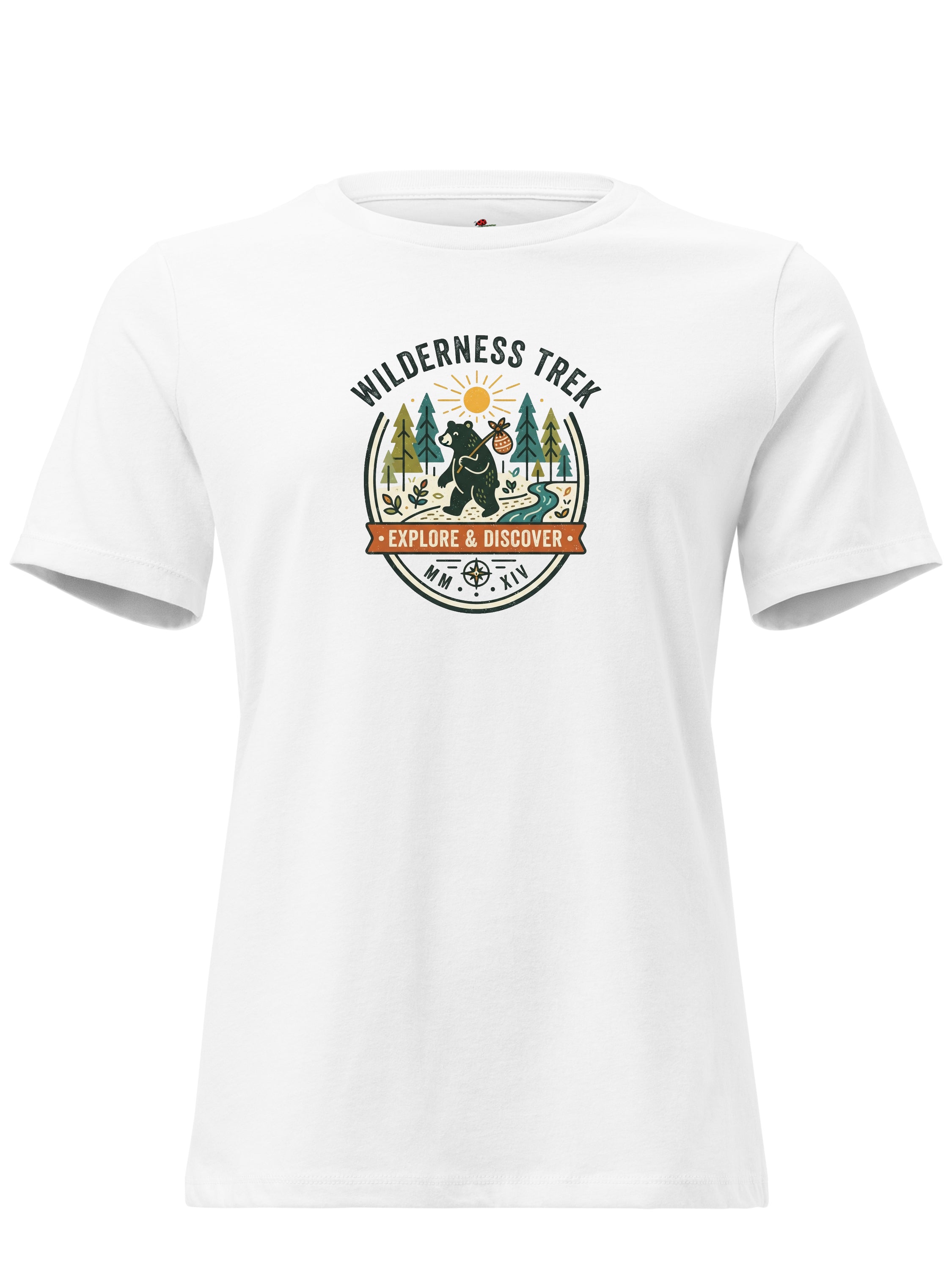 LuckeLadybug graphic tees t shirt featuring Wilderness Trek design with Explore and Discover theme