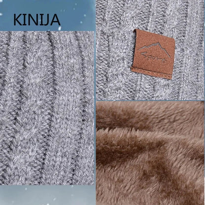 Soft gray winter beanie hat men women with cozy lining for warmth in cold weather