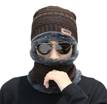 LuckeLadybug LLC winter knitted balaclava hat with soft lining and built-in neck cover for warmth