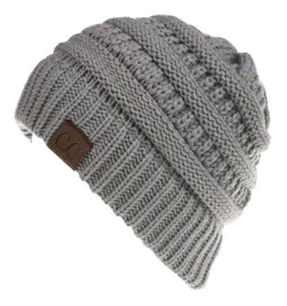Gray knitted beanie from LuckeLadybug LLC, perfect winter accessory for warmth and style, winter knitted balaclava hat