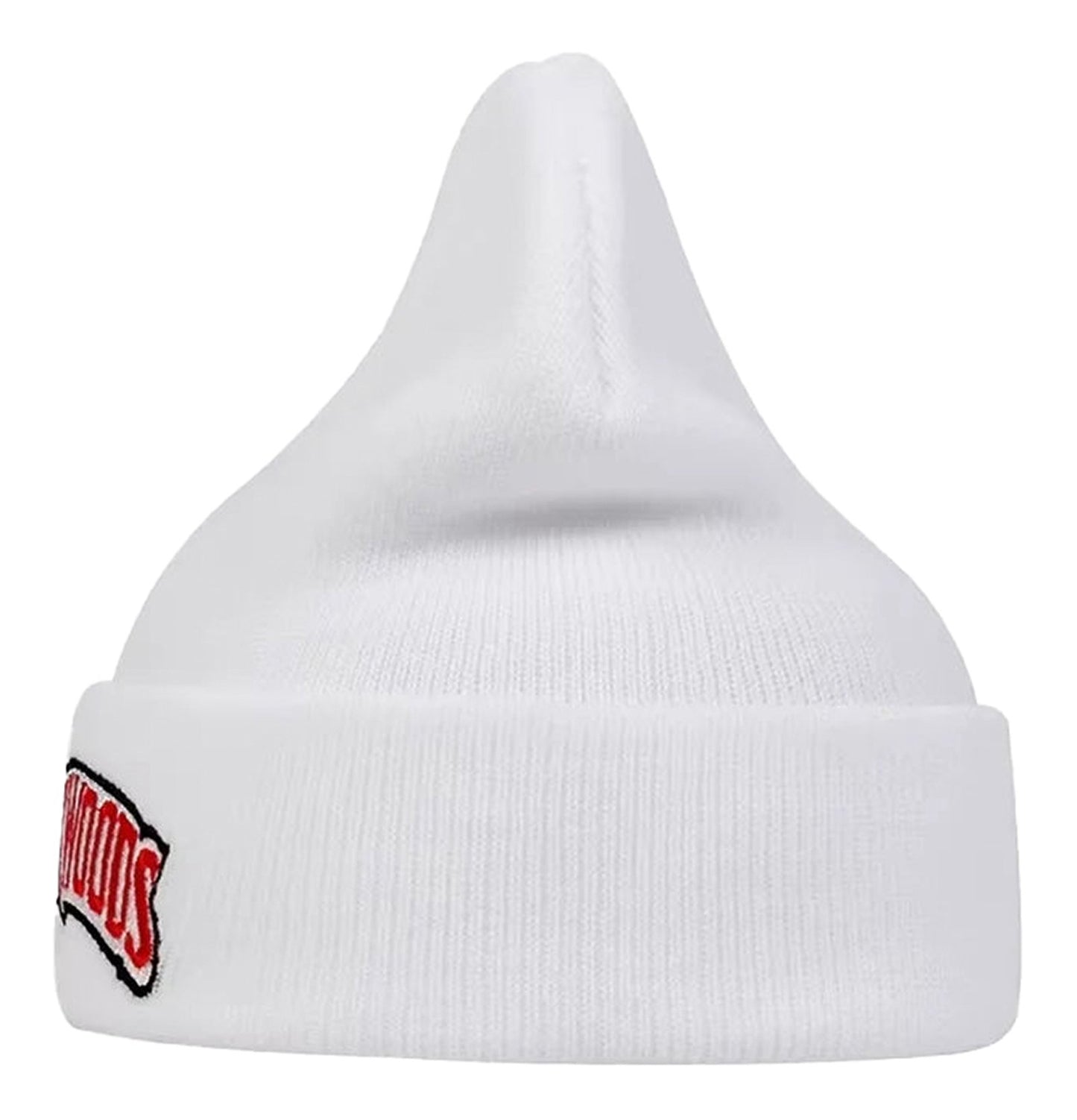 LuckeLadybug winter knitted balaclava hat in white with a classic design and logo