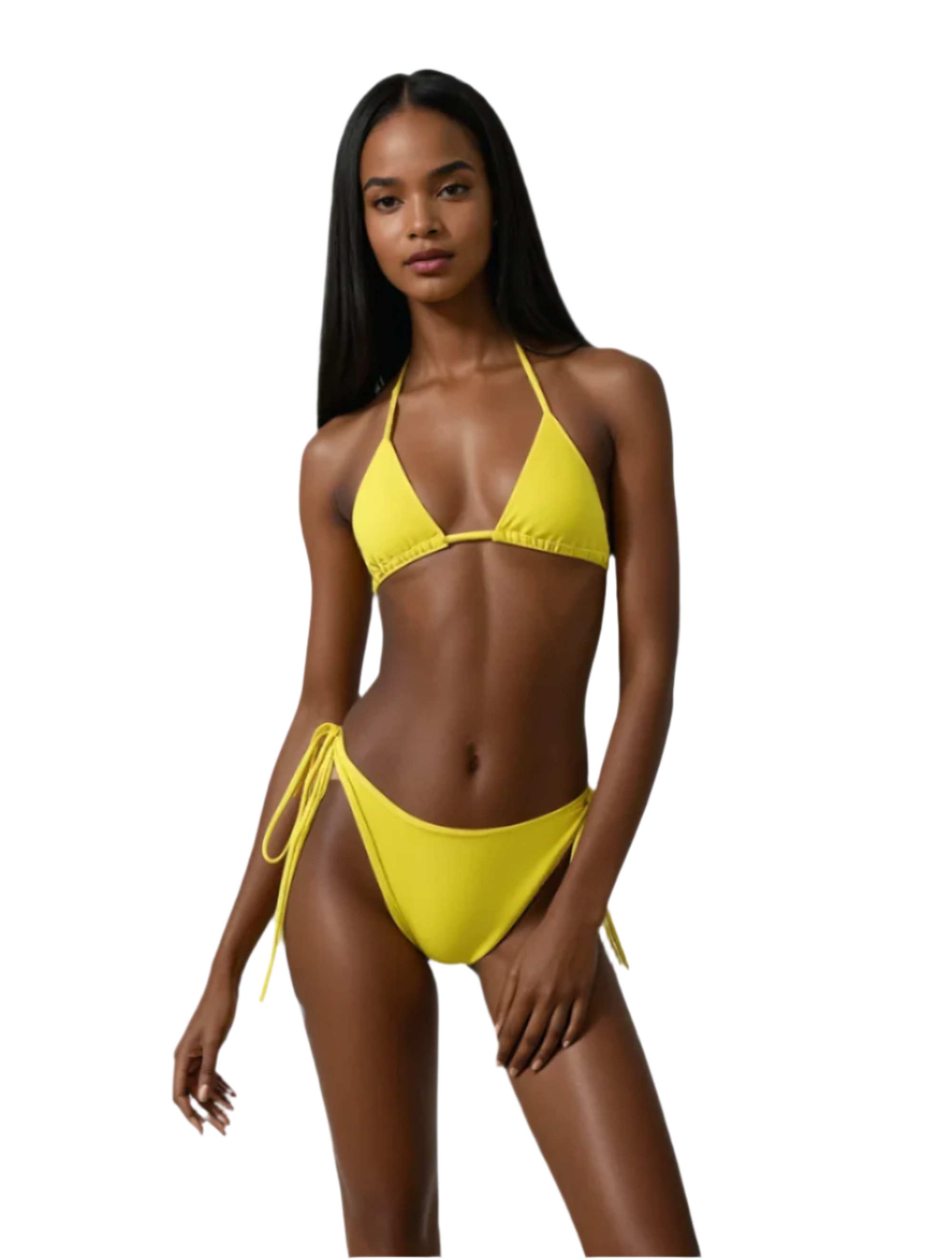 Bikini LuckeLadybug con estampado integral para verano - Amarillo
