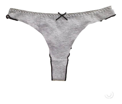 Model Wearing Women's Cotton Thong Panties Set of 5