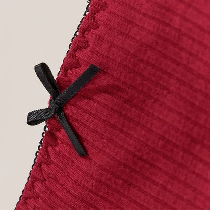 Flat Lay of Women's Cotton Thong Panties Set of 5