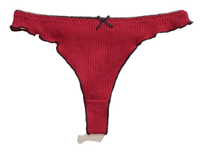 Close-Up of Women's Cotton Thong Panties Set of 5