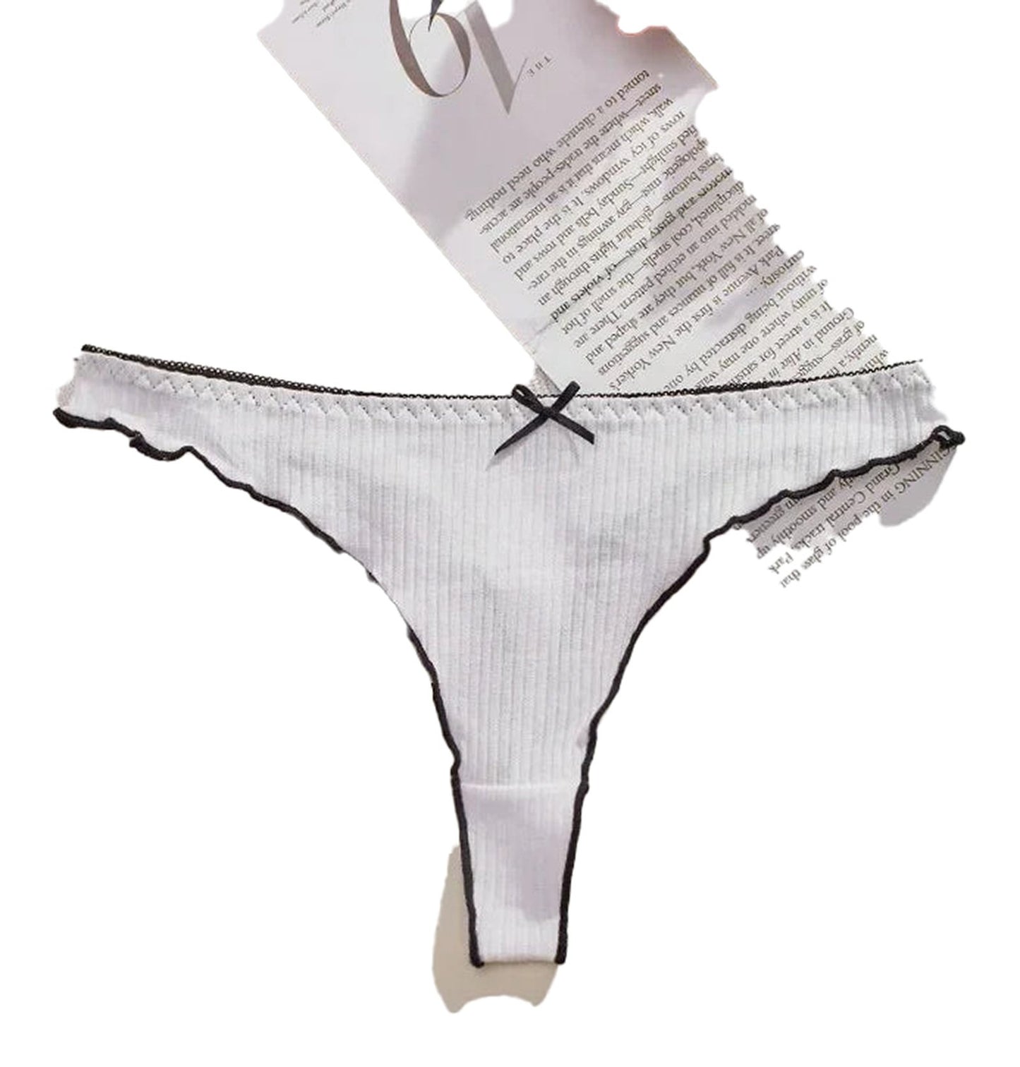 Lifestyle Image of Women's Cotton Thong Panties Set of 5