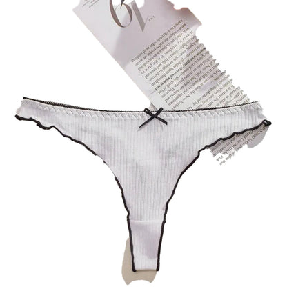 Lifestyle Image of Women's Cotton Thong Panties Set of 5