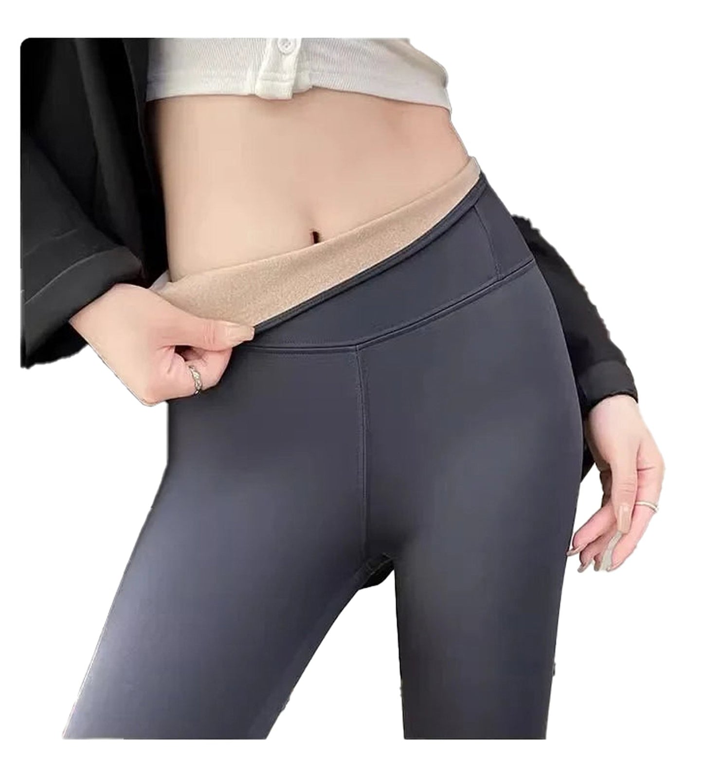 Close-up of women's gothic bell-bottom leggings for women with a comfortable waistband and sleek fit
