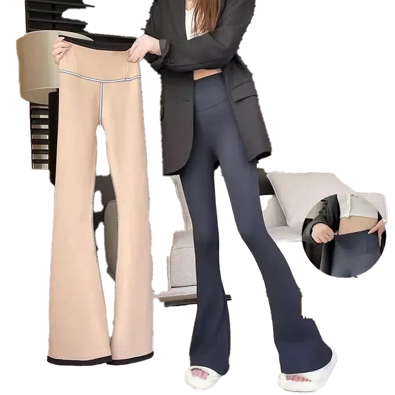 Gothic bell-bottom leggings for women in stylish colors, perfect for casual wear and fashion-forward looks