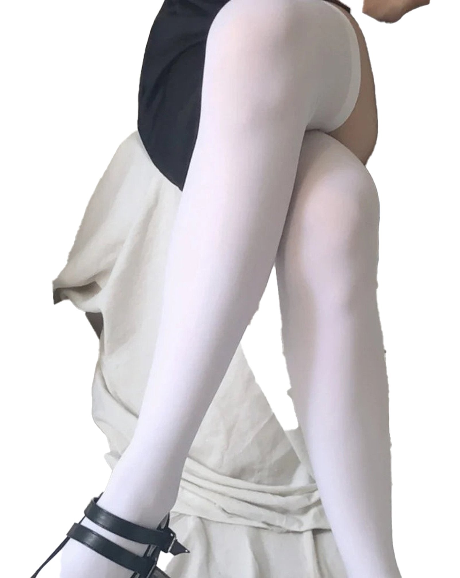 White women over the knee socks from LuckeLadybug LLC perfect for stylish layering and comfort