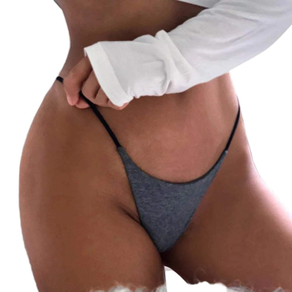 LuckeLadybug seamless thong underwear for women in gray with minimal coverage for all-day comfort