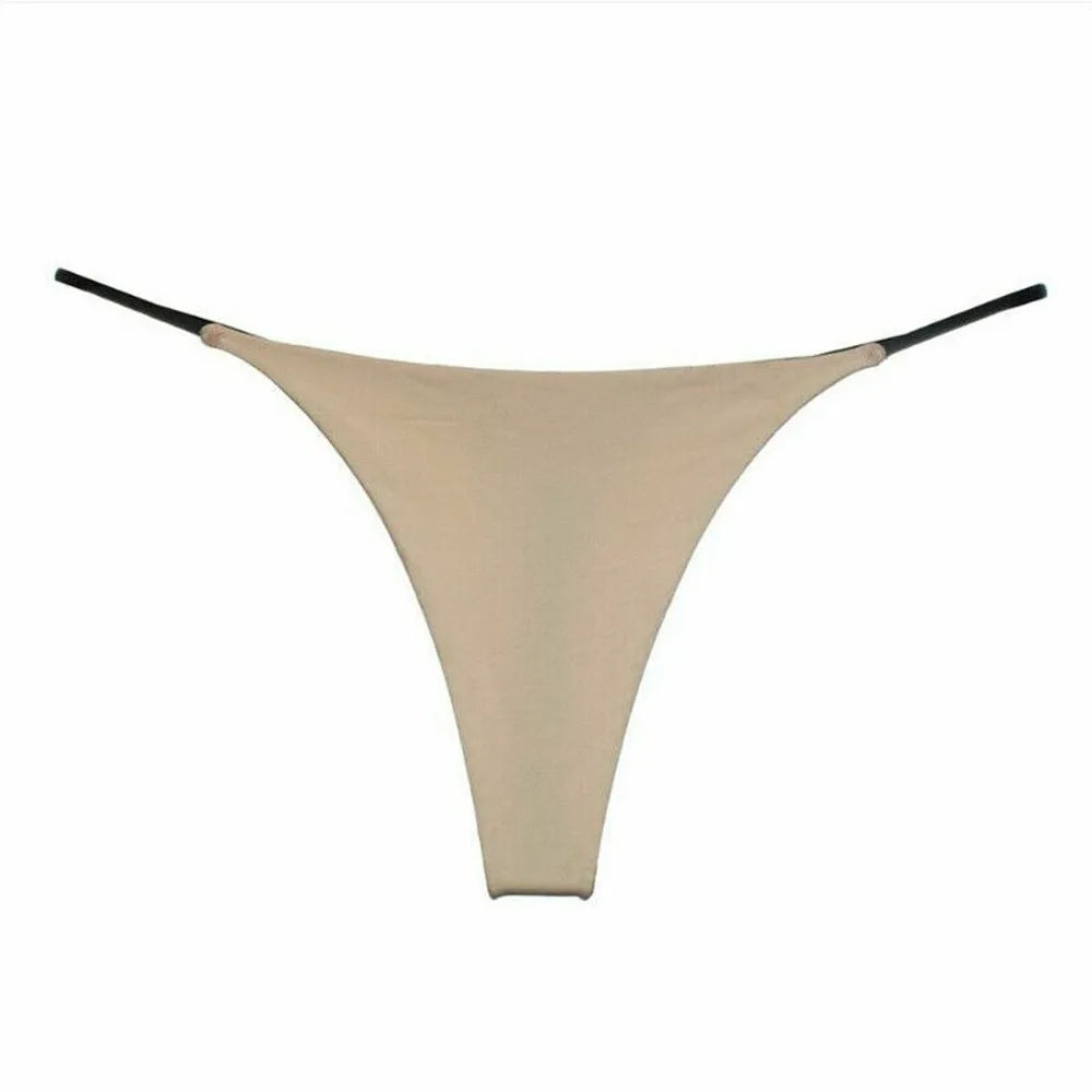 LuckeLadybug LLC seamless thong underwear for women in beige with a comfortable and smooth design