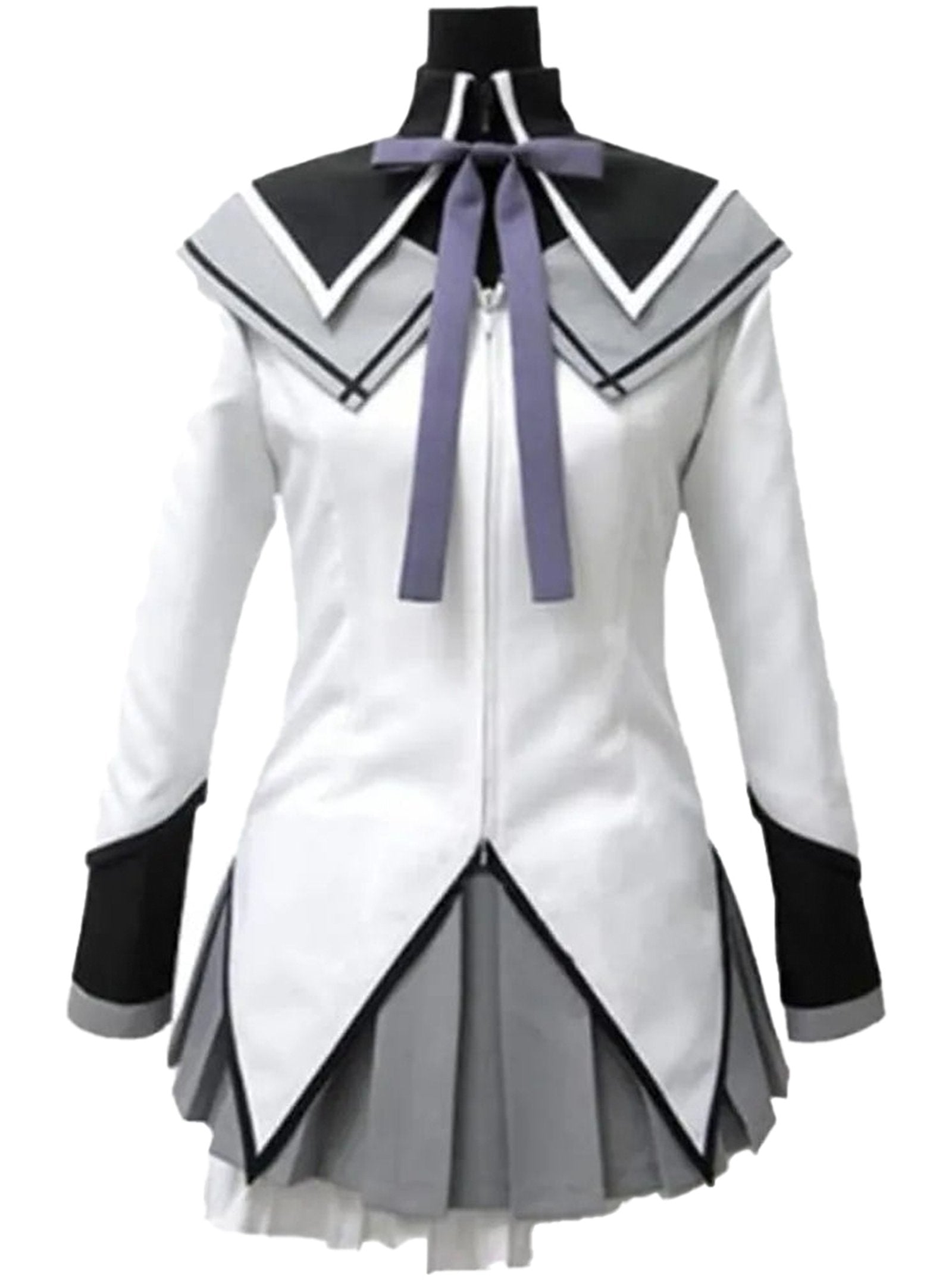 LuckeLadybug women's anime cosplay costume with a stylish zip-up design and pleated skirt