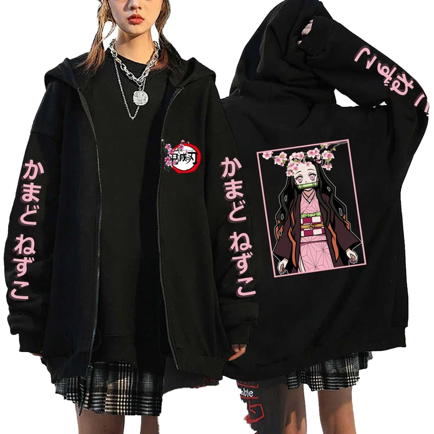 Womens anime hoodie demon slayer featuring a character design and a cozy fit for stylish fans