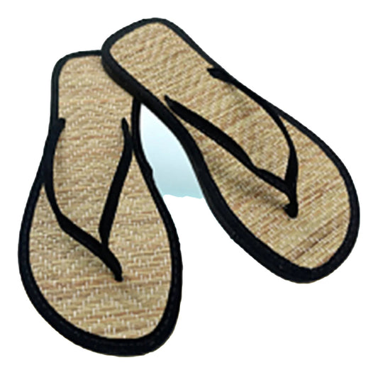 LuckeLadybug LLC women's bamboo flip flops with stylish black straps and comfortable sole