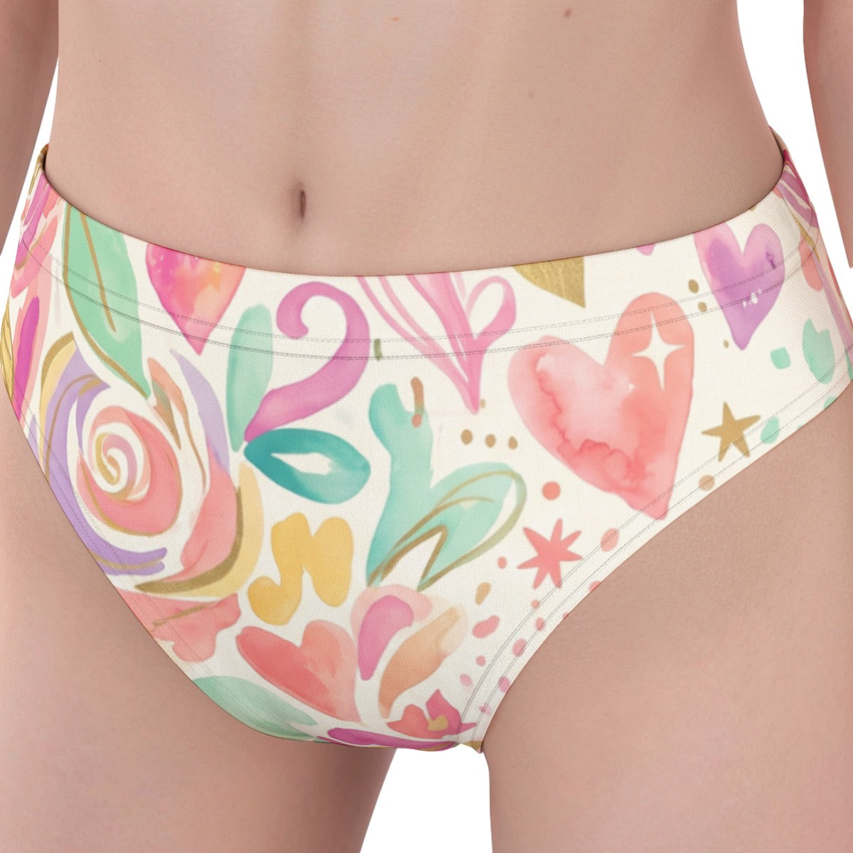 LuckeLadybug Women's Bikini with Colorful Floral Pattern, Perfect for Women's Beachwear Dresses