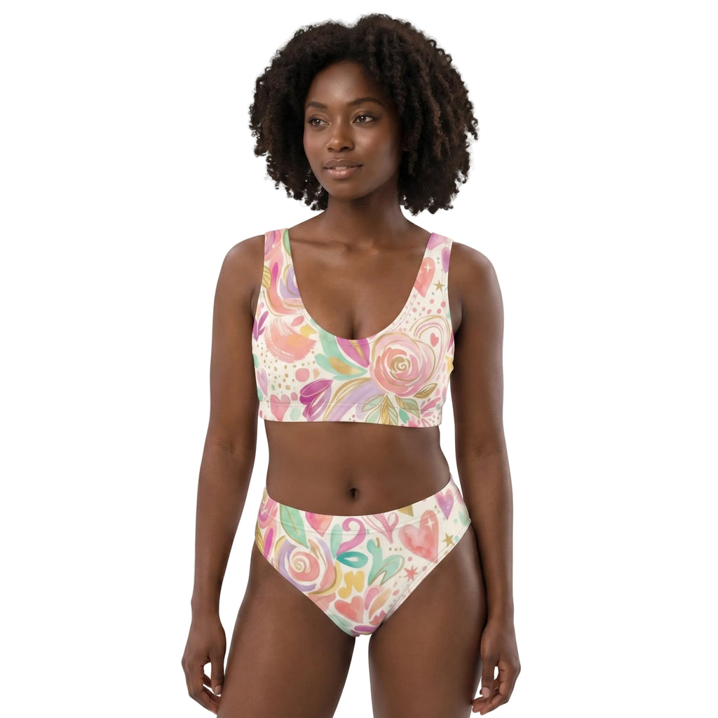 LuckeLadybug Women's Bikini Set with Vibrant Floral Design, Perfect for Women's Beachwear Dresses