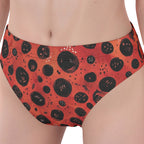 LuckeLadybug women's bikini with a vibrant red and black polka dot design for stylish beachwear
