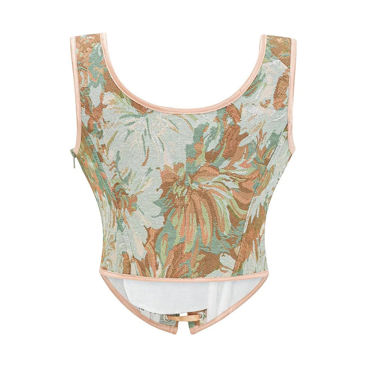 Floral Women's Corset Top from LuckeLadybug LLC featuring a fitted design and soft fabric