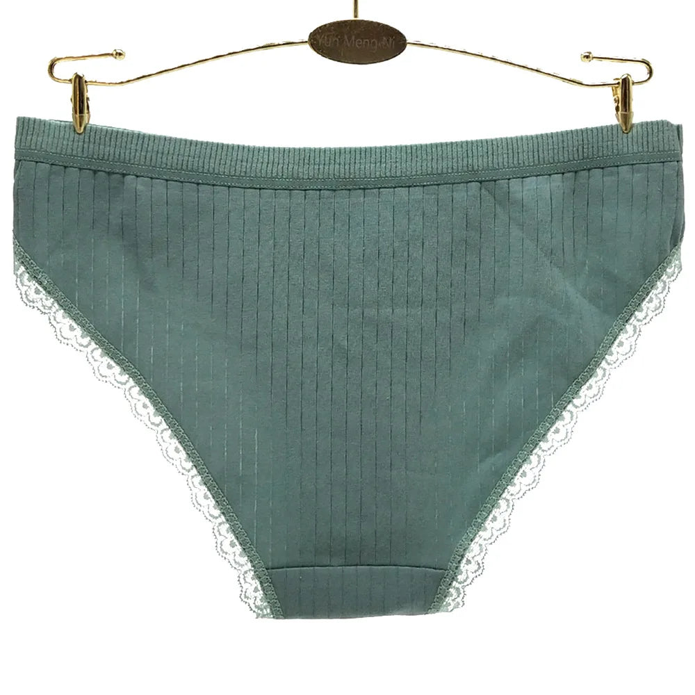LuckeLadybug women's cotton hipster underwear in teal with lace trim for comfort and style