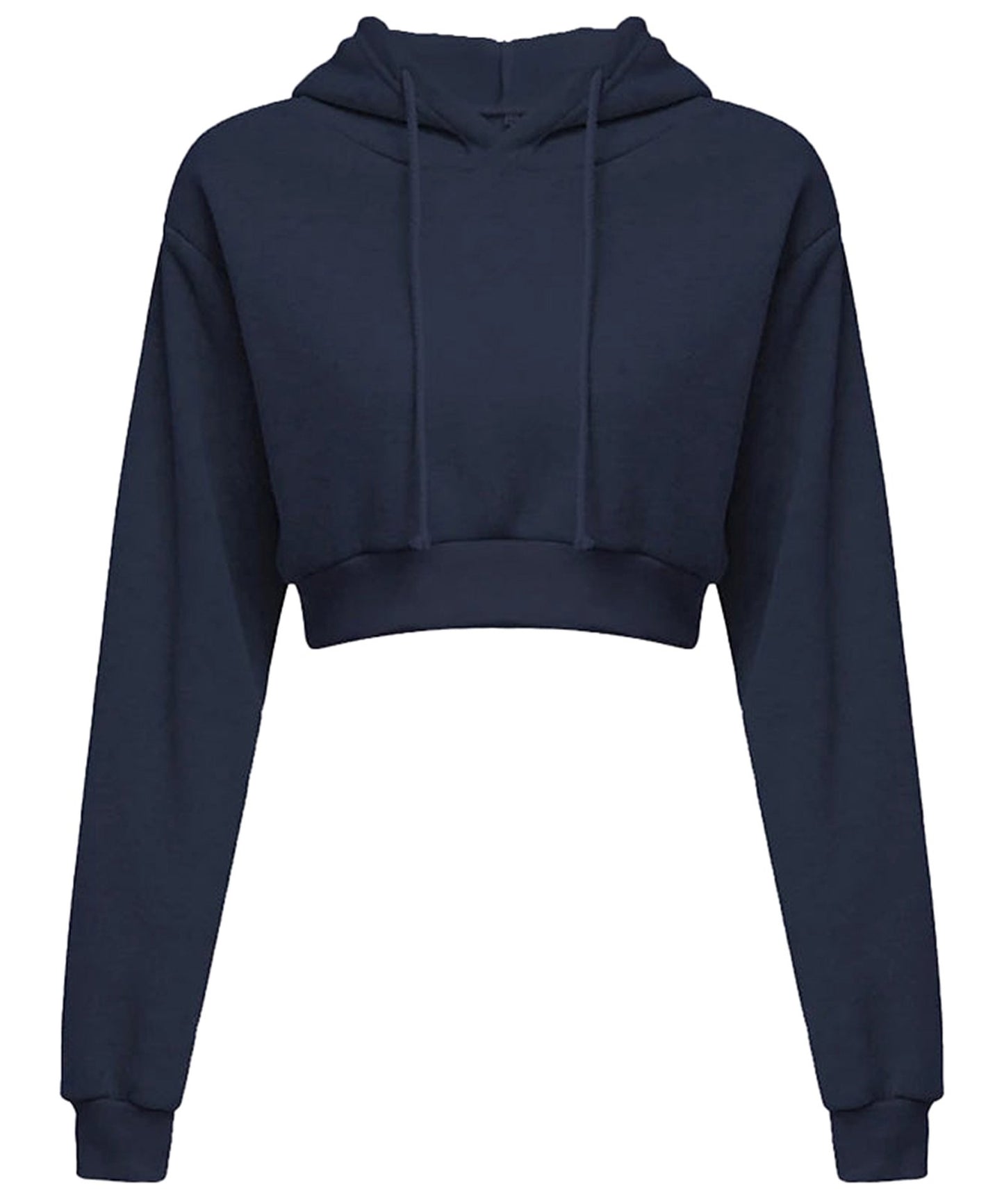 LuckeLadybug women's cropped hoodie sweatshirt in navy blue with a comfortable fit and long sleeves