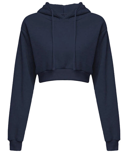 LuckeLadybug women's cropped hoodie sweatshirt in navy blue with a comfortable fit and long sleeves