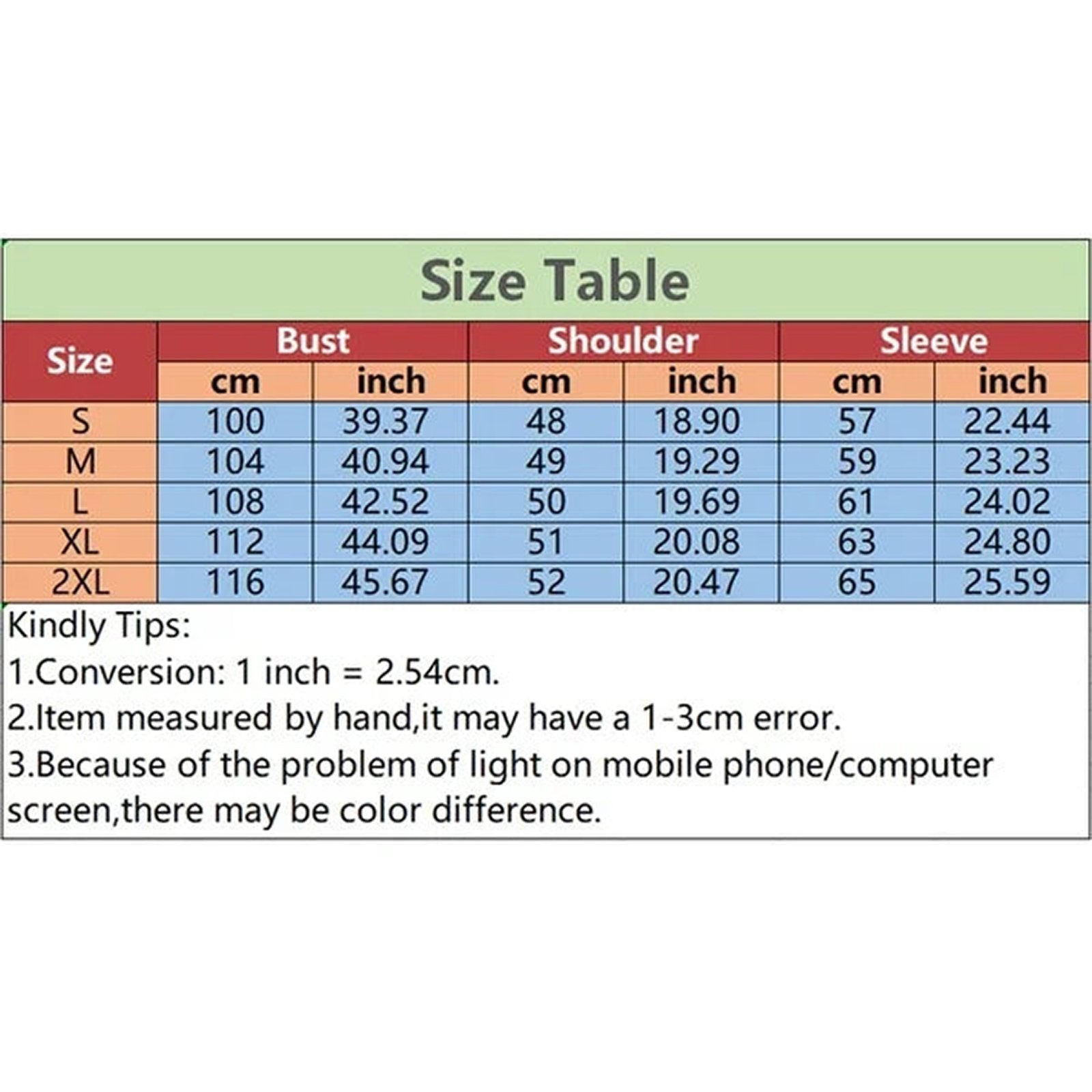 Size chart for women's cropped hoodie sweatshirt including bust, shoulder, and sleeve measurements